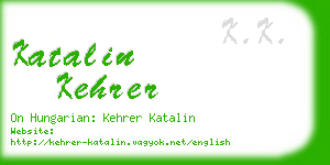 katalin kehrer business card